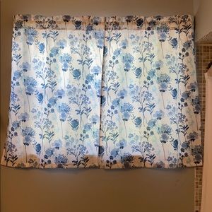 Navy floral curtains